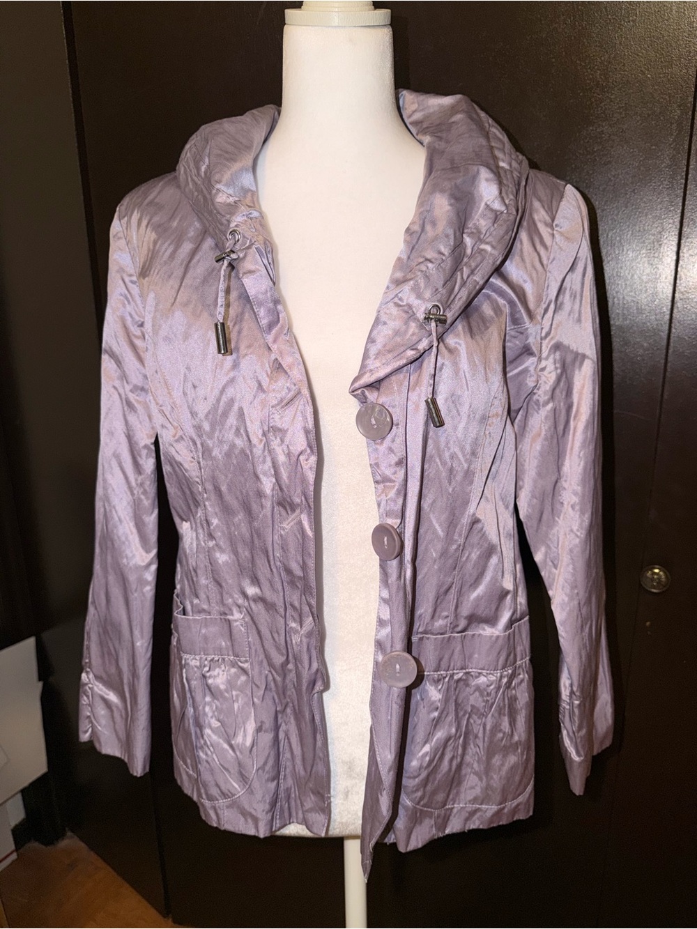 CHICO'S Shiny Lavender Jacket size 1 (medium)